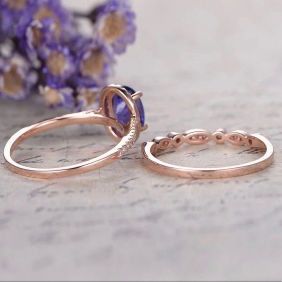 ✨BACK IN STOCK✨Dainty 18K Rose Gold Amethyst Set✨ - Picture 3 of 6